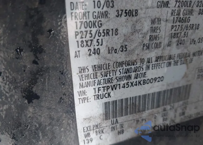 1FTPW145X4KB00920: 44320469