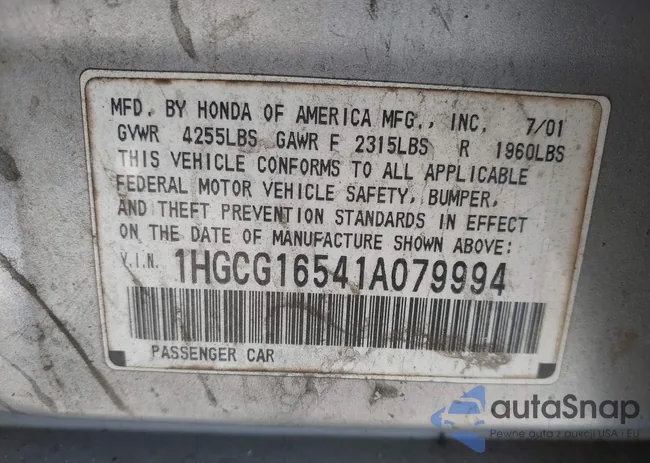 1HGCG16541A079994: 44320490