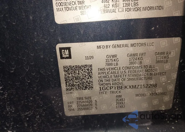 1GCPYBEKXMZ152298: 44320509