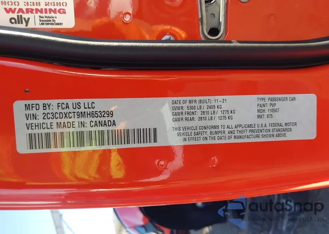 2C3CDXCT9MH653299: 44320590