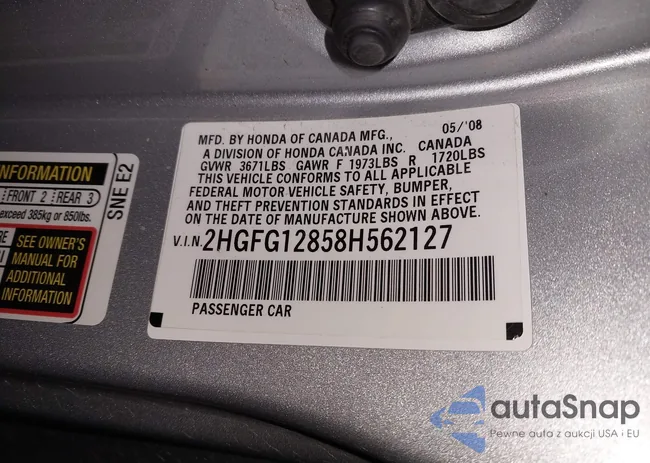 2HGFG12858H562127: 44319682