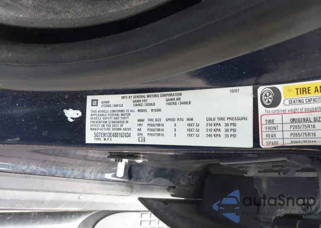 5GTEN13E488162434: 44319720