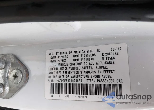 1HGCP3F89CA024935: 44319731