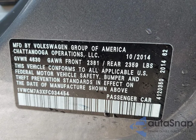 1VWCM7A3XFC034454: 44319732