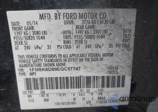 1FM5K8D89EGC57747: 44319762