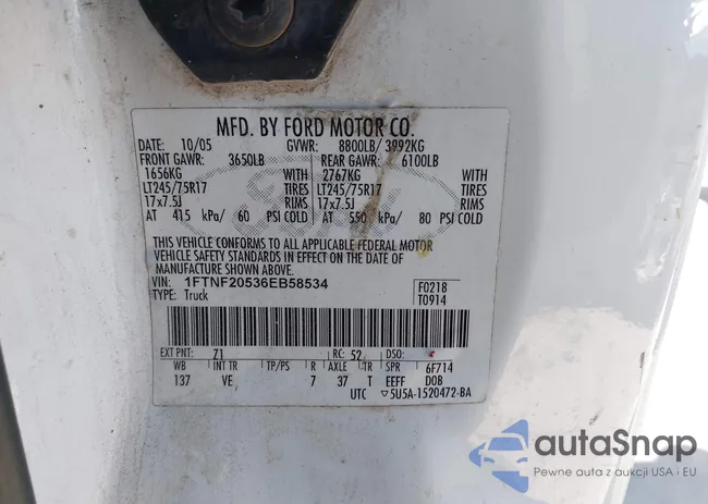 1FTNF20536EB58534: 44319897