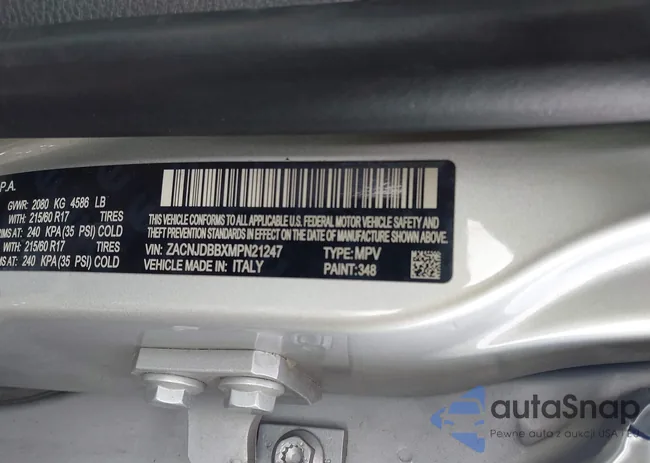 ZACNJDBBXMPN21247: 44321076