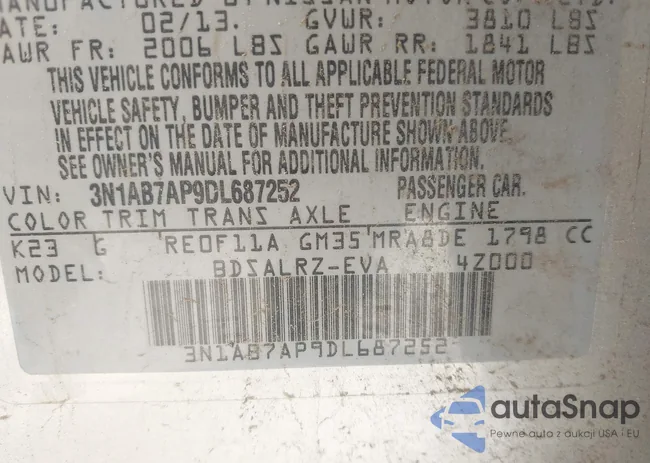 3N1AB7AP9DL687252: 44321090