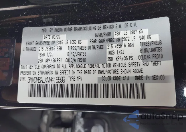 3MVDMBALXNM416599: 44321159