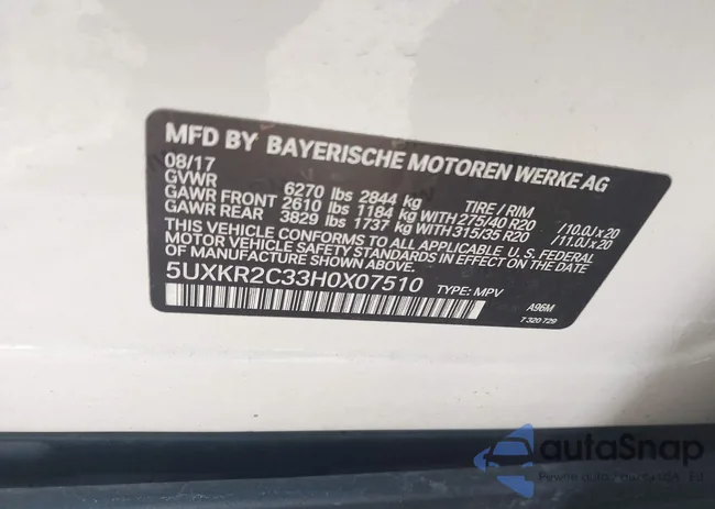 5UXKR2C33H0X07510: 44321184