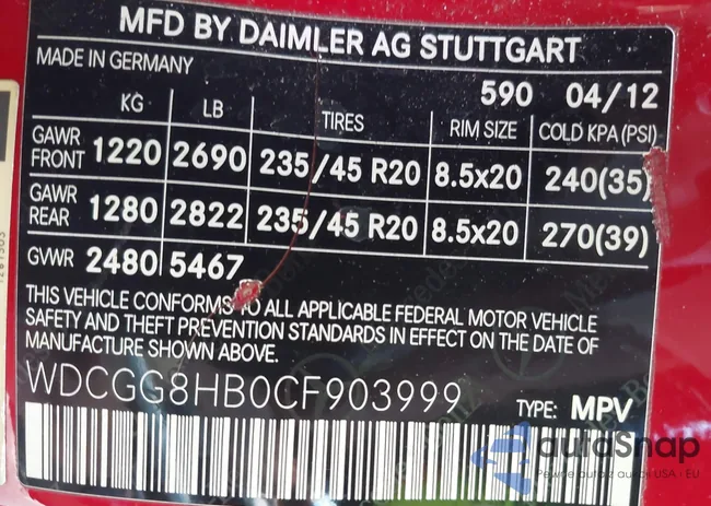 WDCGG8HB0CF903999: 44321195