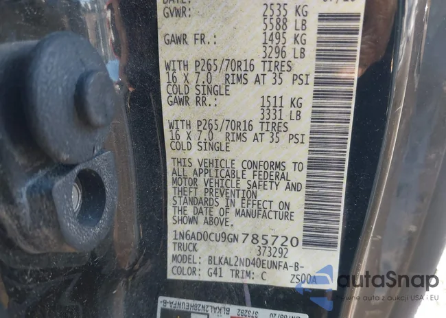 1N6AD0CU9GN785720: 44321246