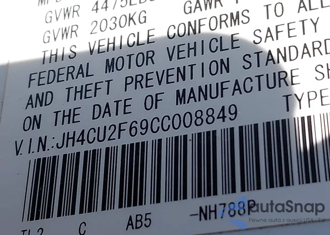 JH4CU2F69CC008849: 44321255