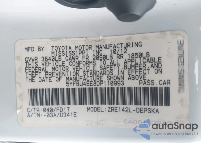 5YFBU4EE8DP110993: 44321329