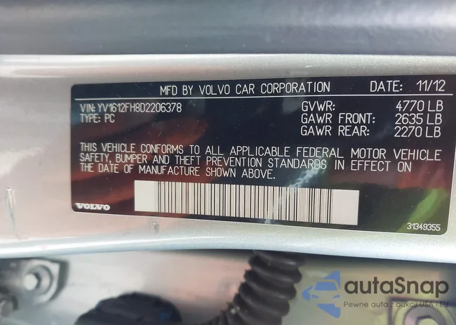 YV1612FH8D2206378: 44321425