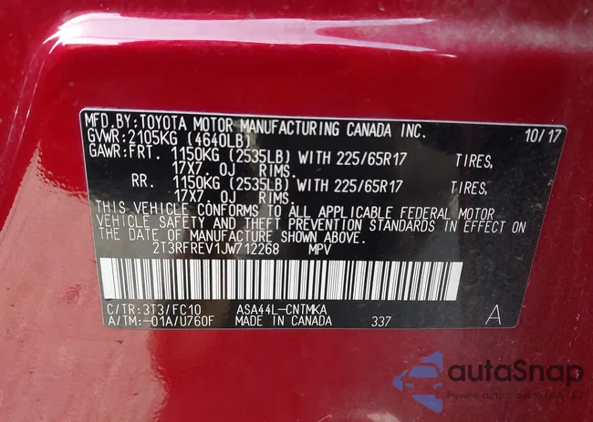 2T3RFREV1JW712268: 44321453