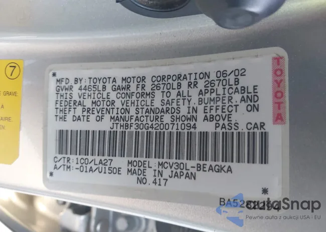 JTHBF30G420071094: 44321523