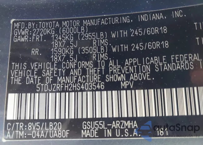 5TDJZRFH2HS403546: 44321559