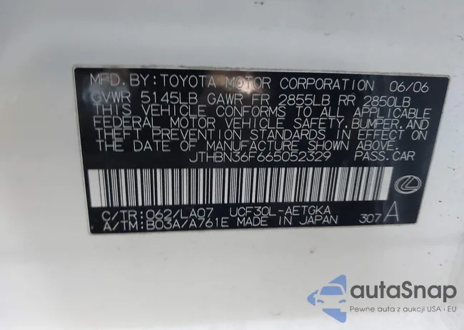 JTHBN36F665052329: 44320604