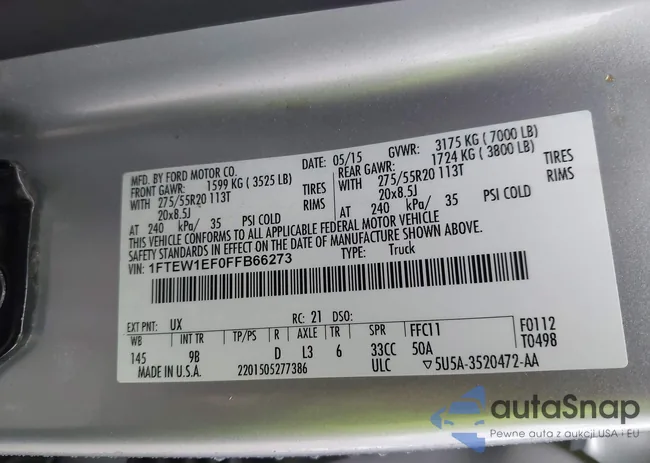 1FTEW1EF0FFB66273: 44320630