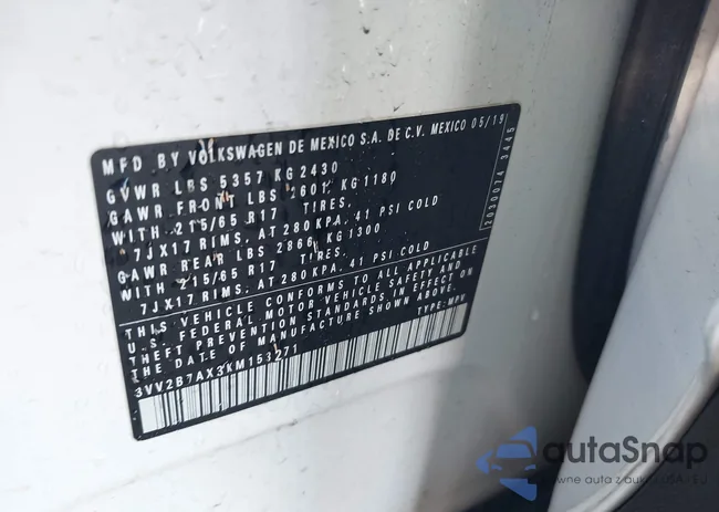 3VV2B7AX3KM153271: 44320687