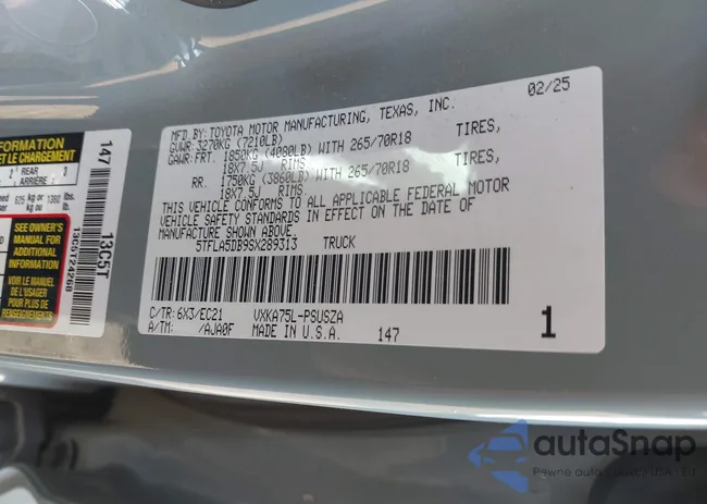 5TFLA5DB9SX289313: 44320752