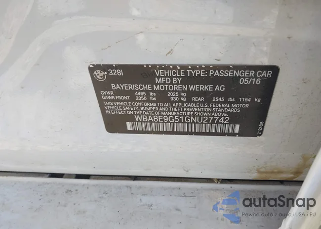 WBA8E9G51GNU27742: 44320922