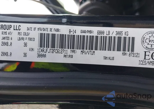 1C4RJFJT2FC612711: 44322186