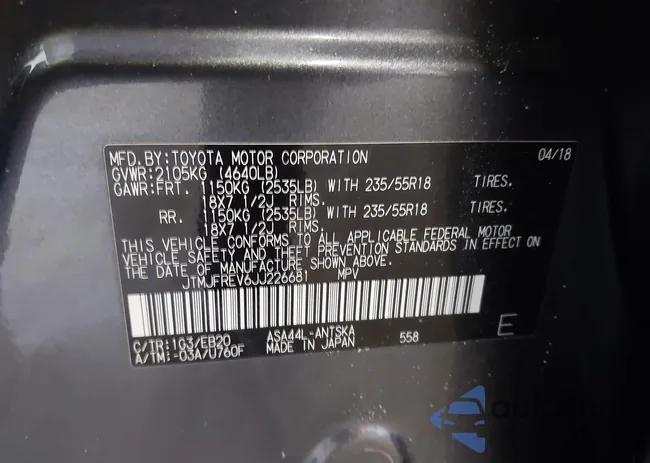 JTMJFREV6JJ226681: 44322360