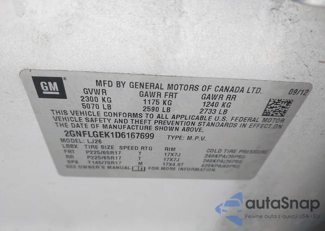 2GNFLGEK1D6167699: 44322501