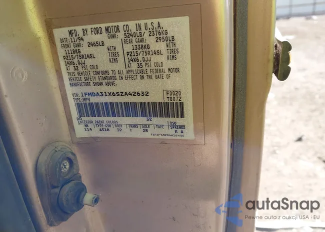 1FMDA31X6SZA42632: 44321602