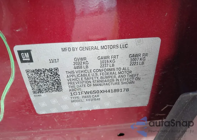 1G1FW6S0XH4189178: 44321621