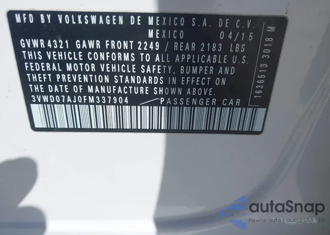 3VWD07AJ0FM337904: 44321703