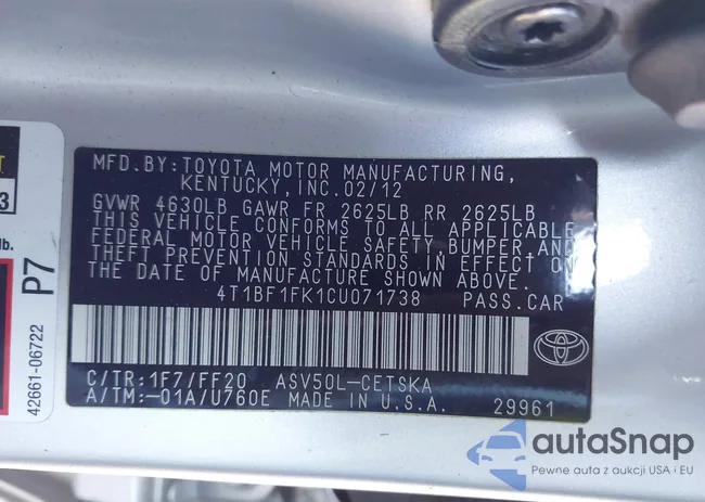 4T1BF1FK1CU071738: 44321715