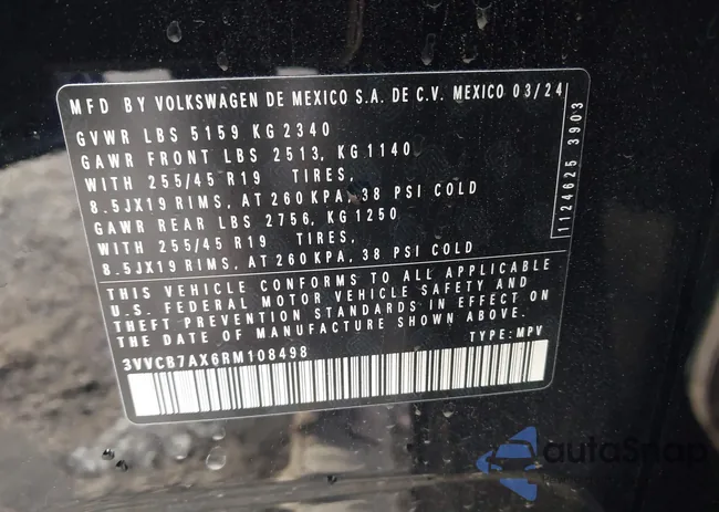 3VVCB7AX6RM108498: 44321798