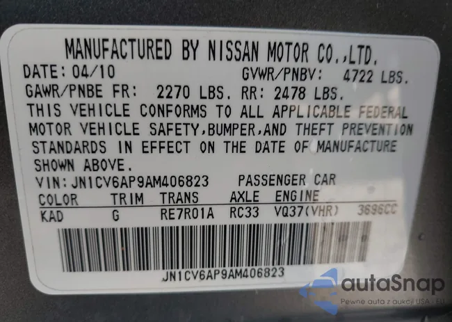 JN1CV6AP9AM406823: 44321835