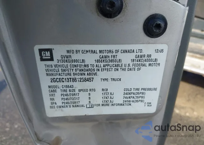 2GCEC13T861238457: 44321891