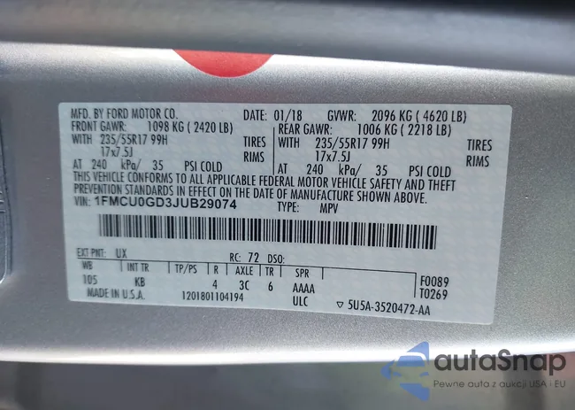 1FMCU0GD3JUB29074: 44321913