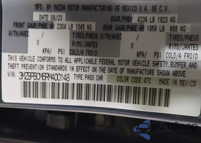 3MZBPBCM6RM400148: 44322973