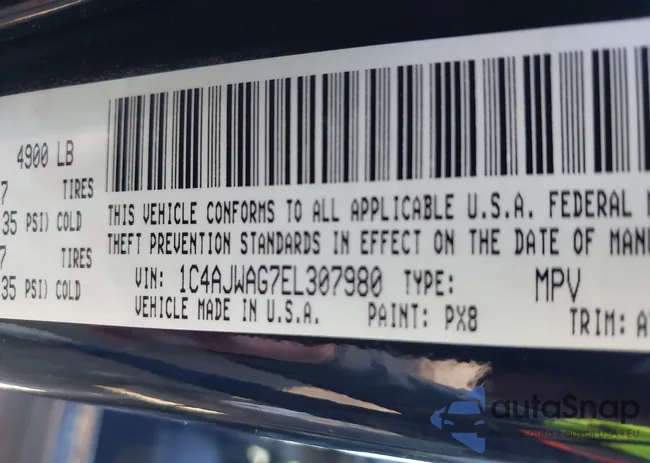 1C4AJWAG7EL307980: 44322985