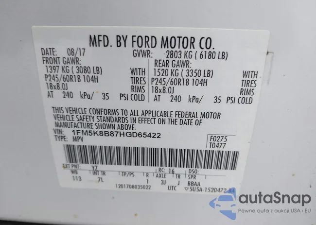 1FM5K8B87HGD65422: 44323055