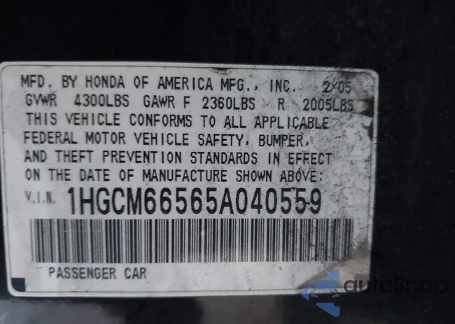 1HGCM66565A040559: 44323120