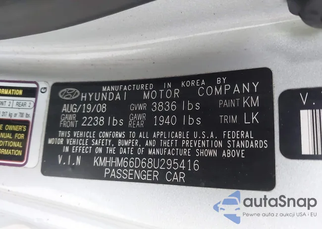 KMHHM66D68U295416: 44323476