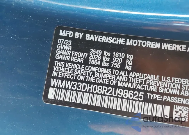 WMW33DH08R2U98625: 44323565