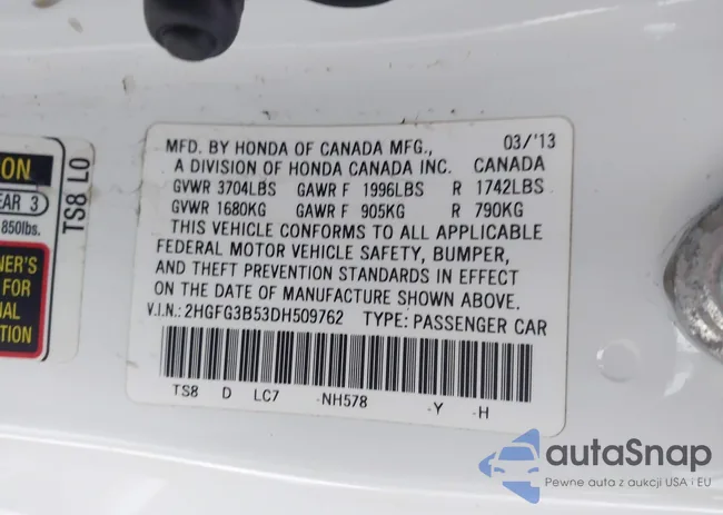 2HGFG3B53DH509762: 44322634