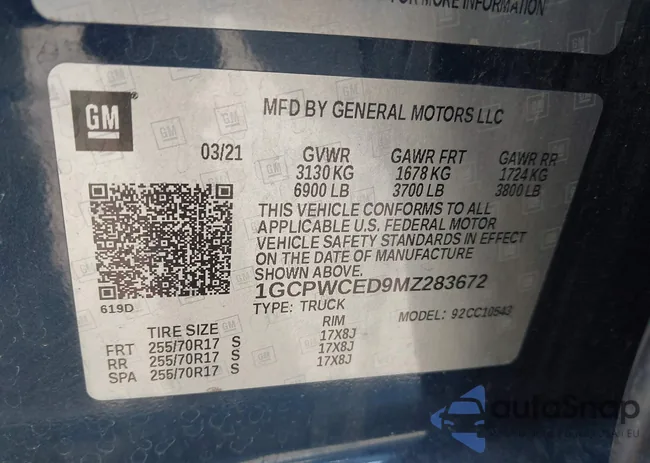 1GCPWCED9MZ283672: 44322662