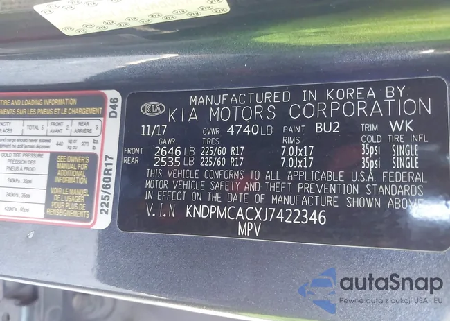 KNDPMCACXJ7422346: 44322707