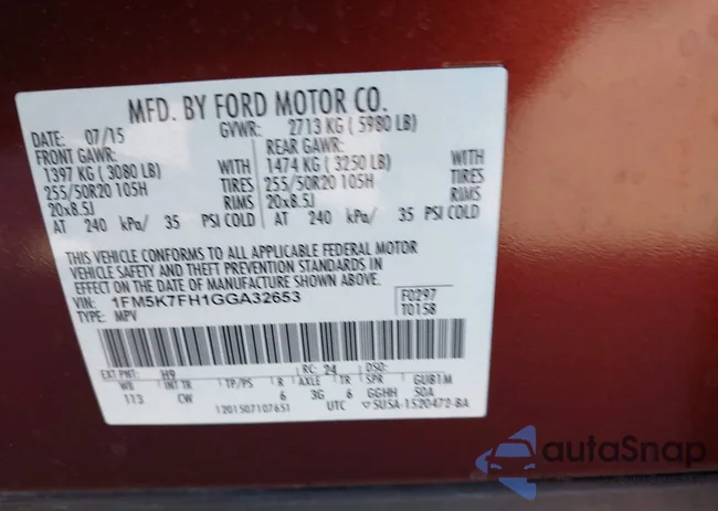 1FM5K7FH1GGA32653: 44322766