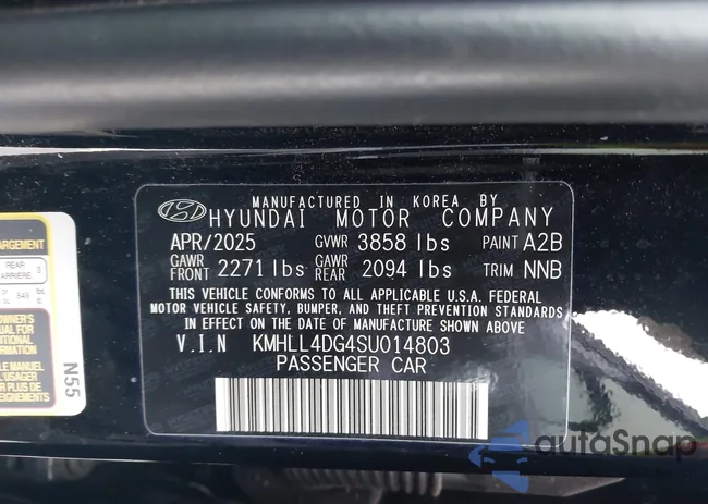 KMHLL4DG4SU014803: 44322797