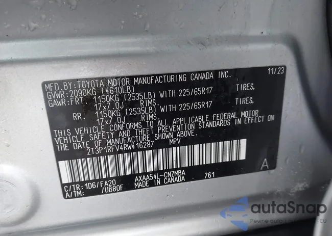 2T3P1RFV4RW416287: 44323997